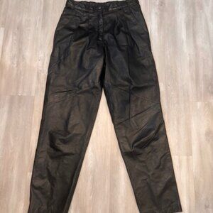 Vintage Byrnes & Baker Women's Vintage 90’s Moto Black Leather Pants size 12